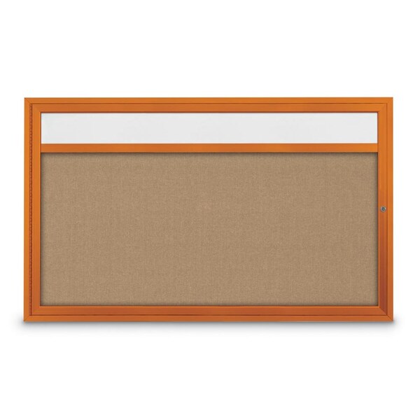 United Visual Products Hinge-less Radius Corkboard, 30"x36", Satin Alum Frame/Cobalt UVEB3036R-SATIN-COBACC - main